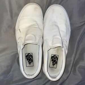 White slip on vans